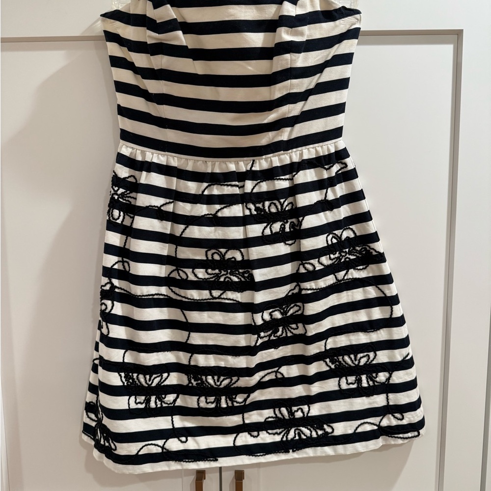 Lilly Pulitzer Black and White Strapless Dress